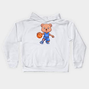 Basketball Bear Cute Cartoon Kids Hoodie